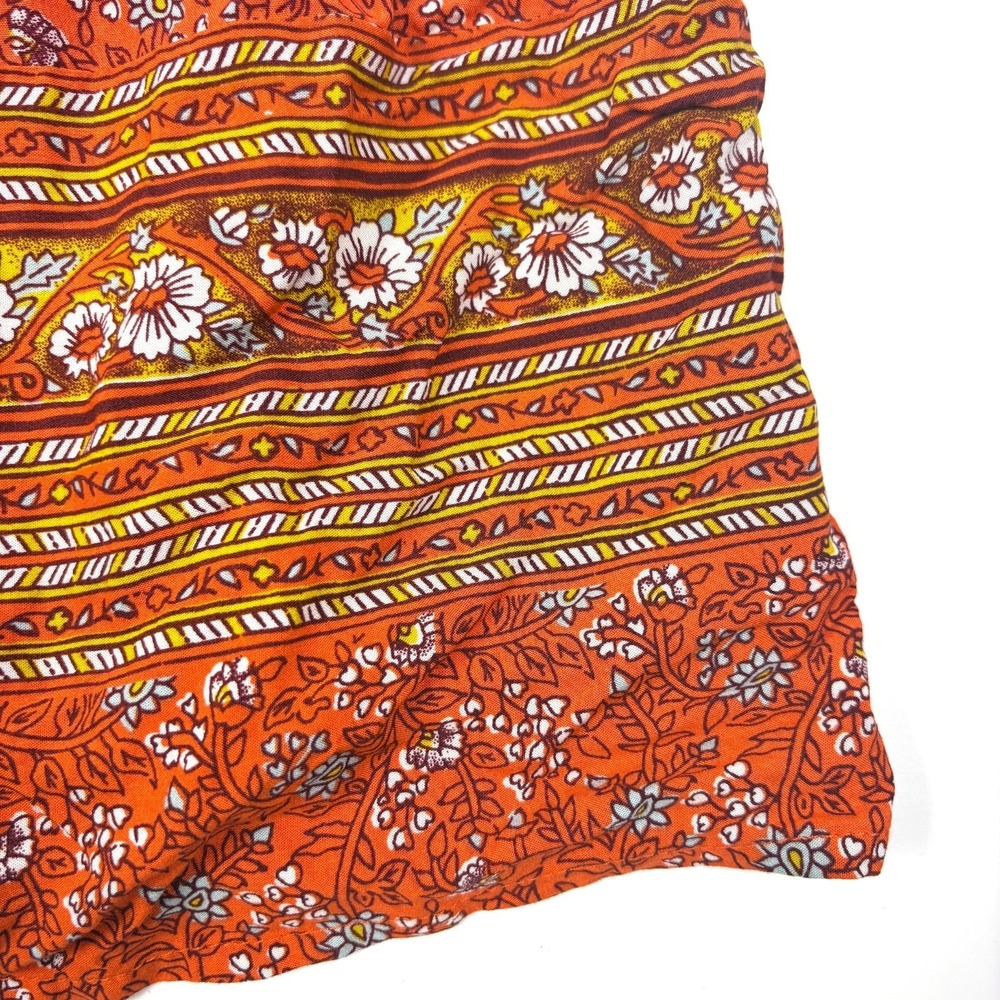 Old Navy Floral‎ Cami Mini Sun Dress Womens Sz M Orange Cottage Boho Pintuck - Picture 8 of 16
